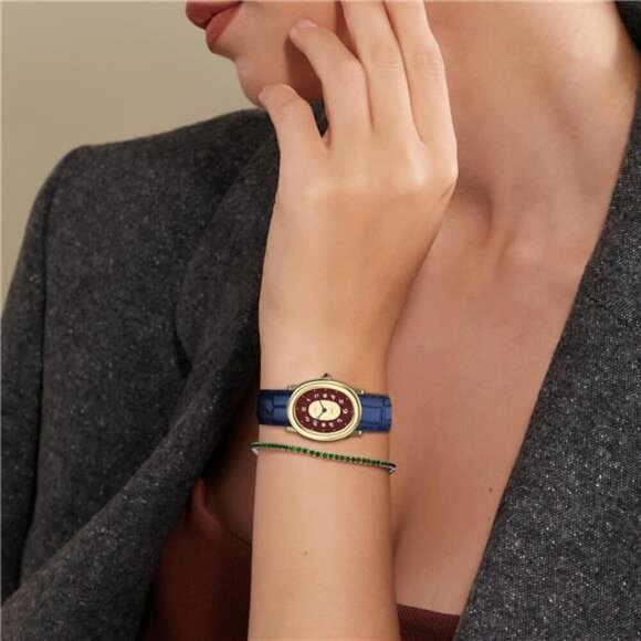 Vintage Watches for Women with Genuine Leather Band, Easy Reading